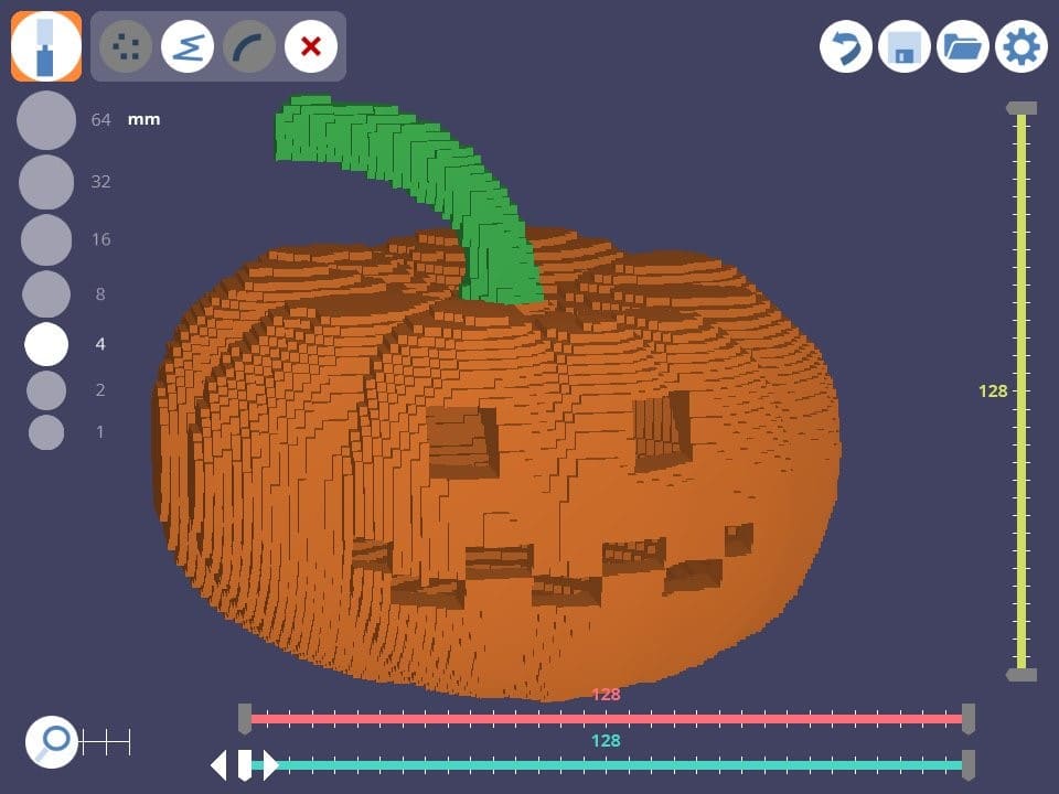 3D Slash – визуализация с применением кубиков 3D Slash тыква